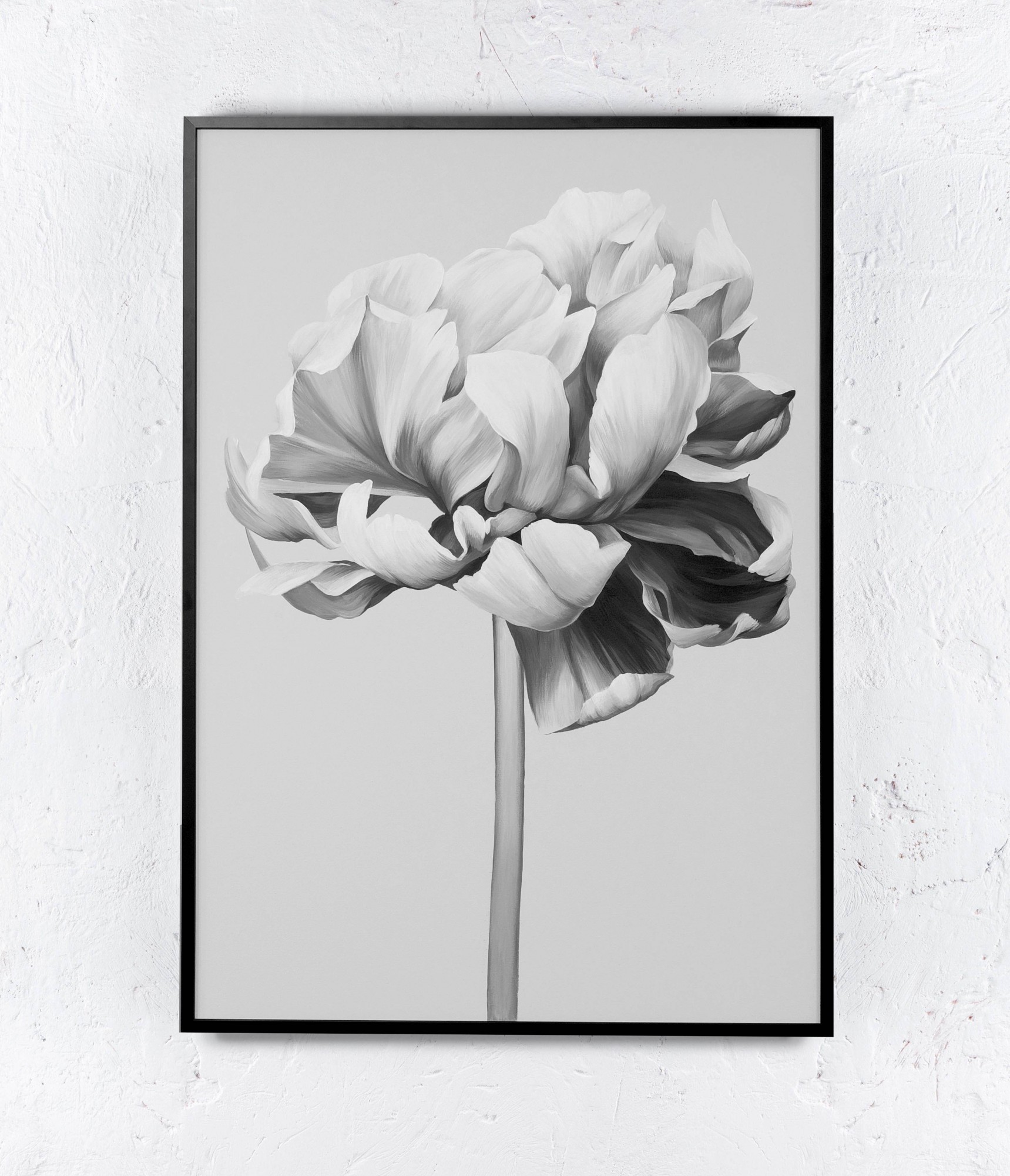 

Картина цветы пионы масляными красками на холсте Mati Black and white peony Ручной работы 80х120 см (АА-134 80-120)
