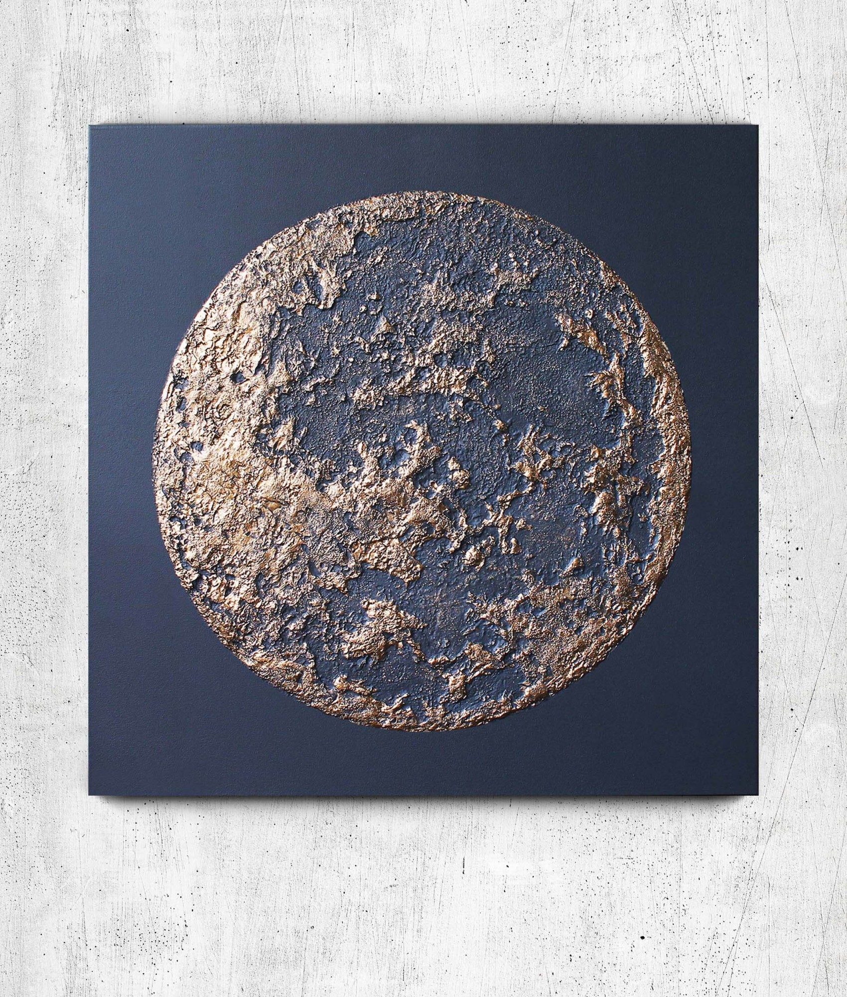 

Картина луна акриловыми красками на холсте Mati Moon Ручной работы 70х70 см (АА-163-Р 70-70)