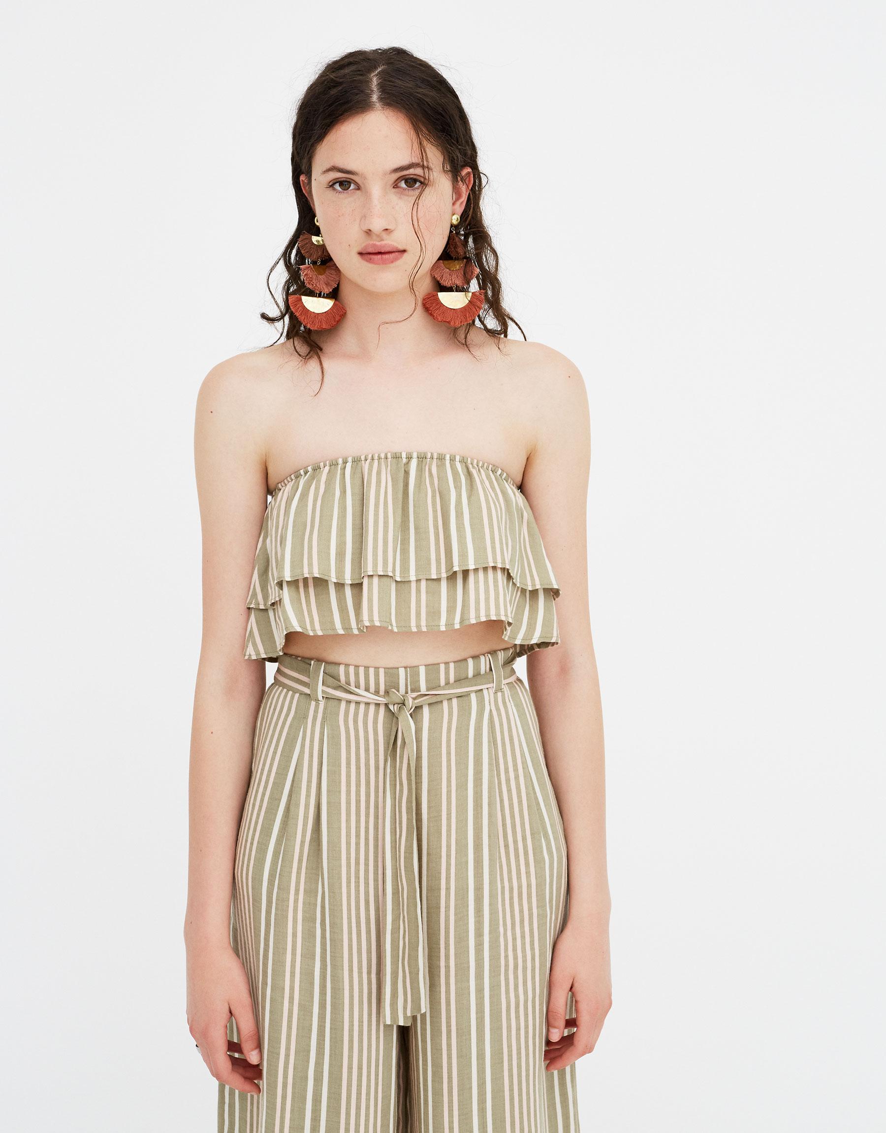 

Топ Pull & Bear 5472393622-AEOT S Оливковый