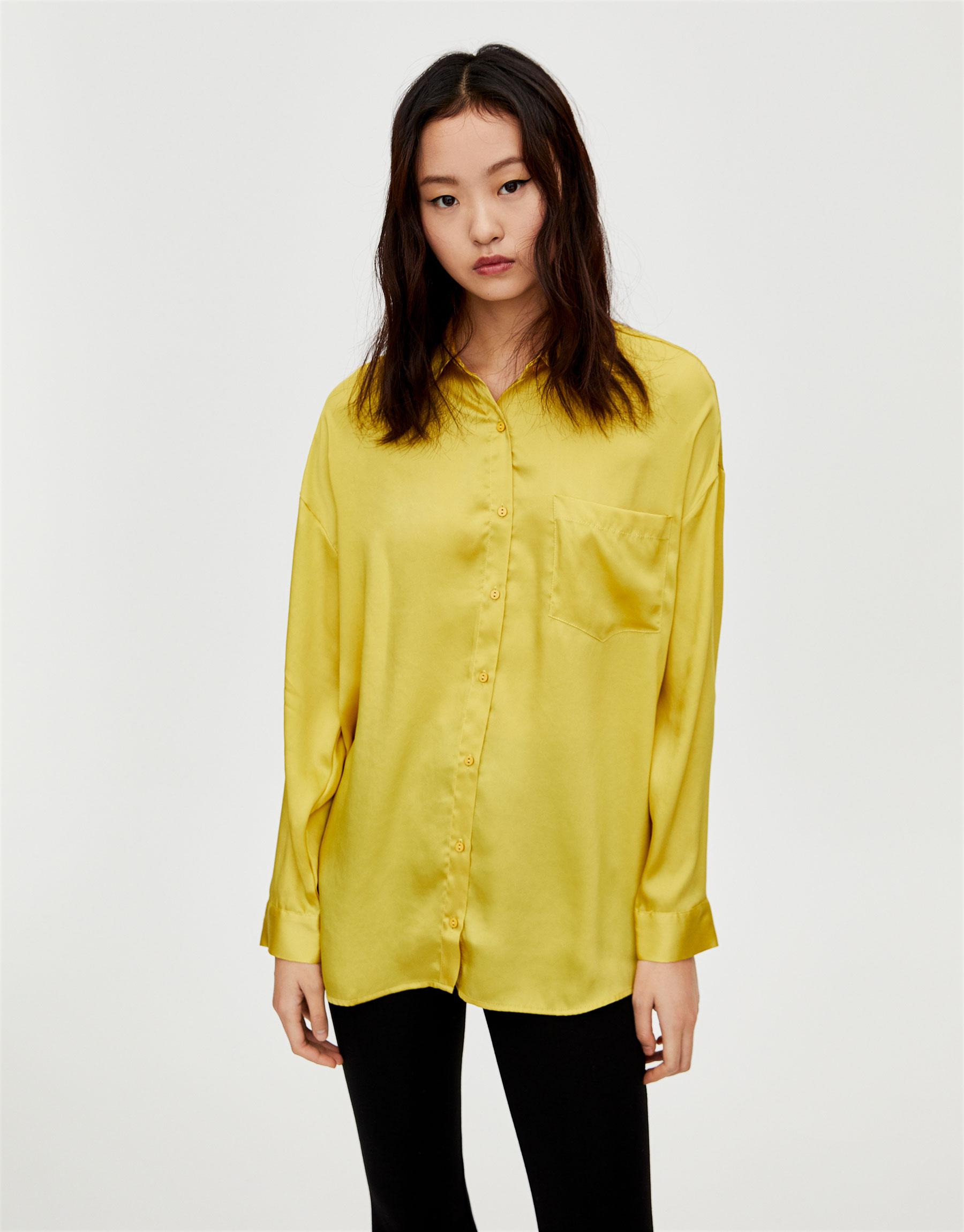 

Рубашка Pull & Bear 5470326511-ACSC S-M Горчичная