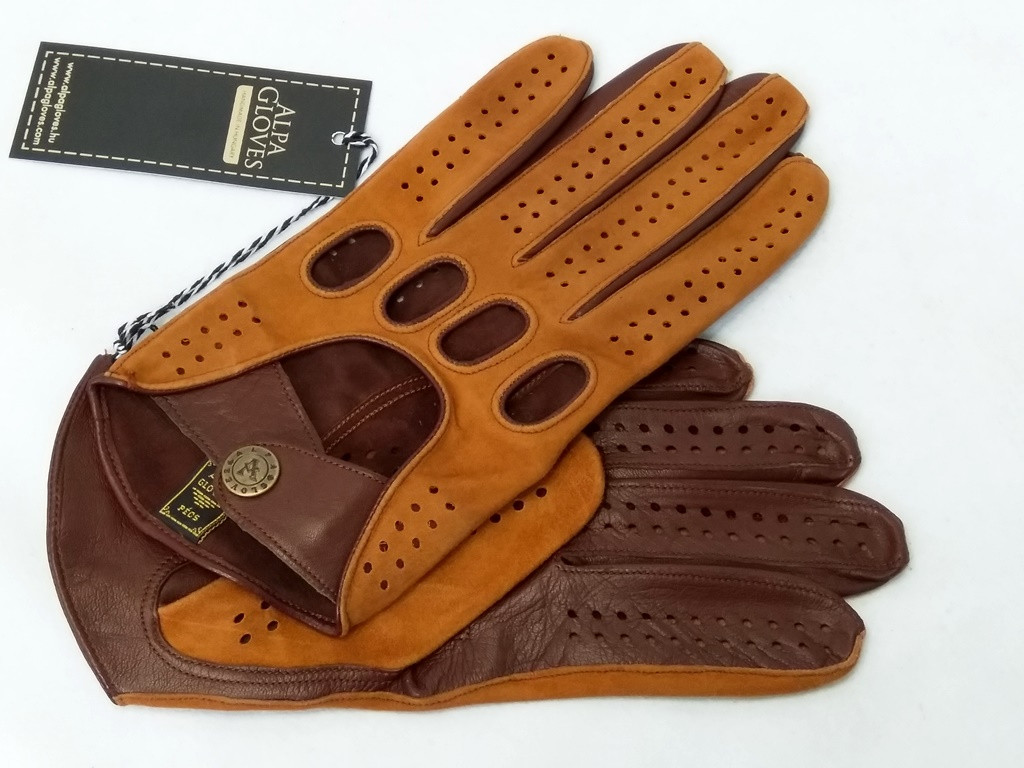 

Перчатки мужские автомобильные кожаные Alpa Gloves коричневые 799-18 размер 8.5