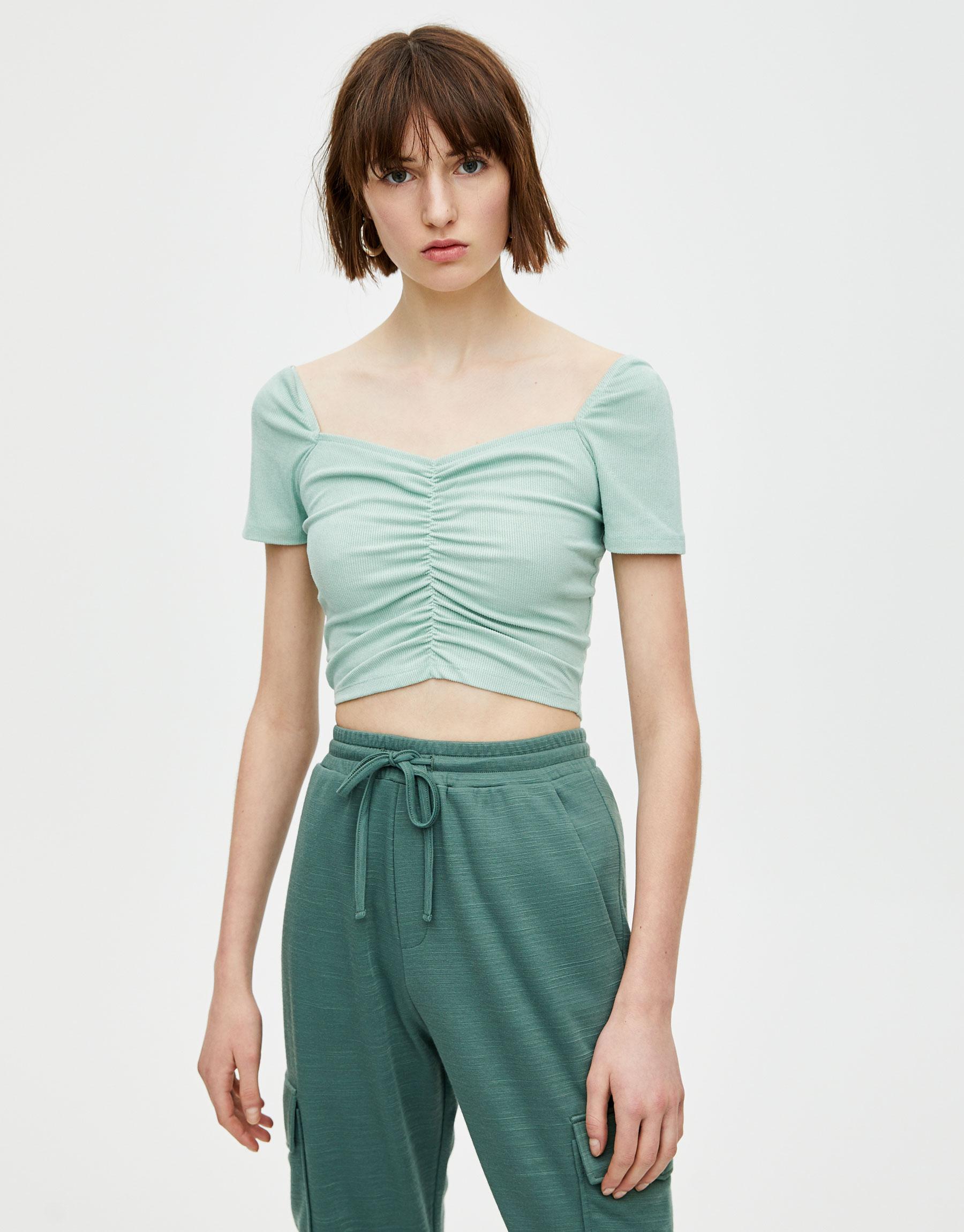 

Топ Pull & Bear 5246348512-ACTU M Бирюзовый
