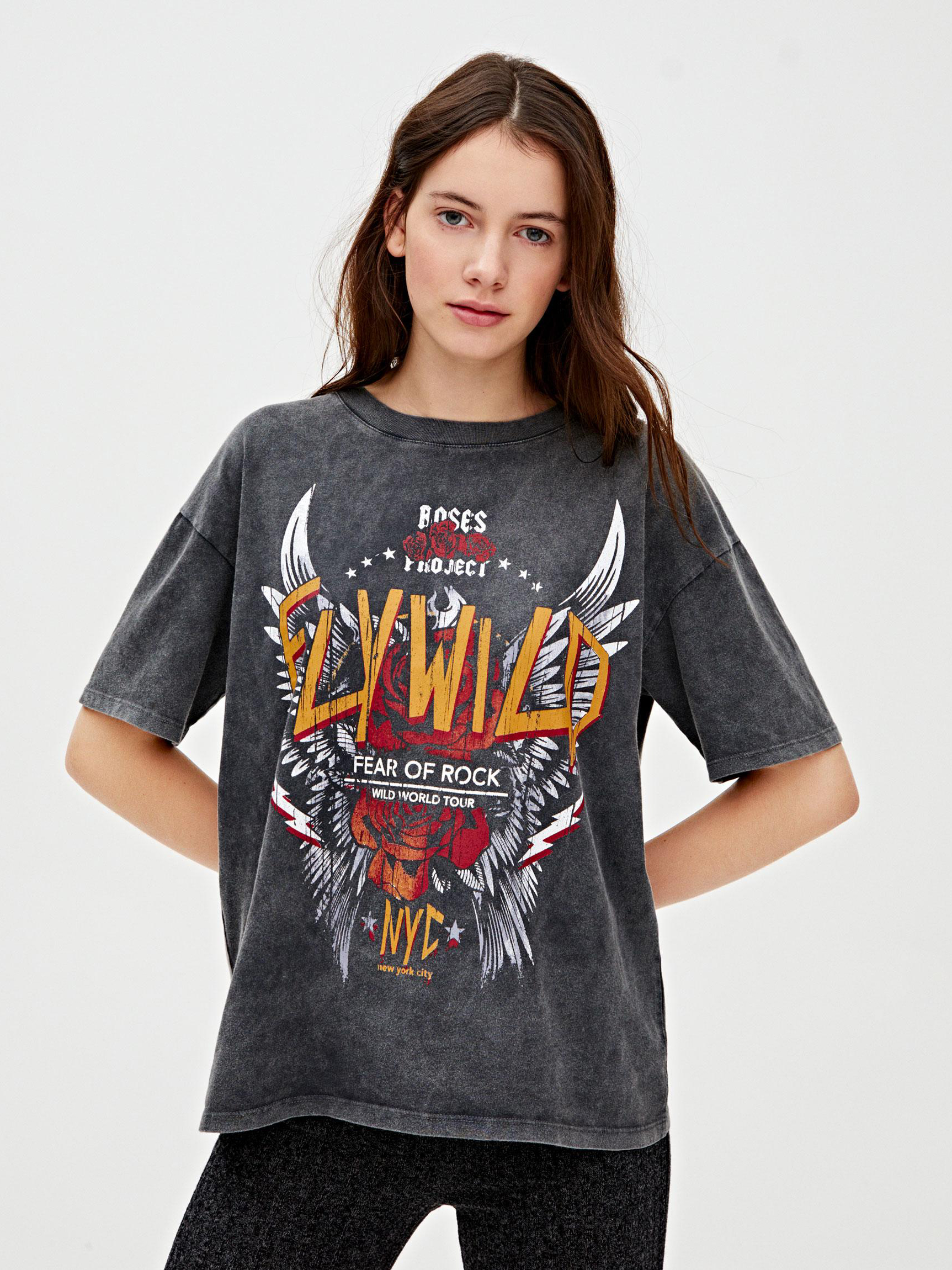 

Футболка Pull & Bear 5234309821-AAQS S Серая
