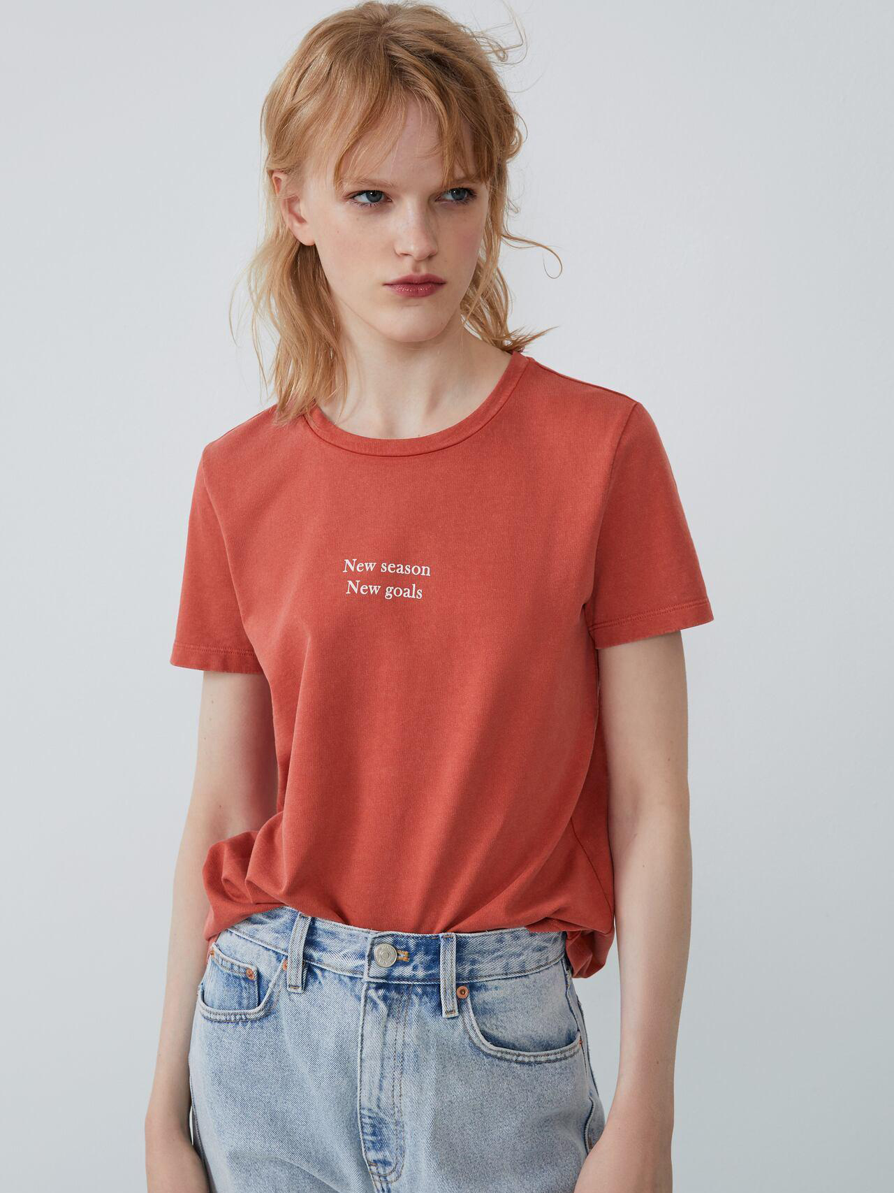

Футболка Zara 4424854600-ABUP S Кирпичная