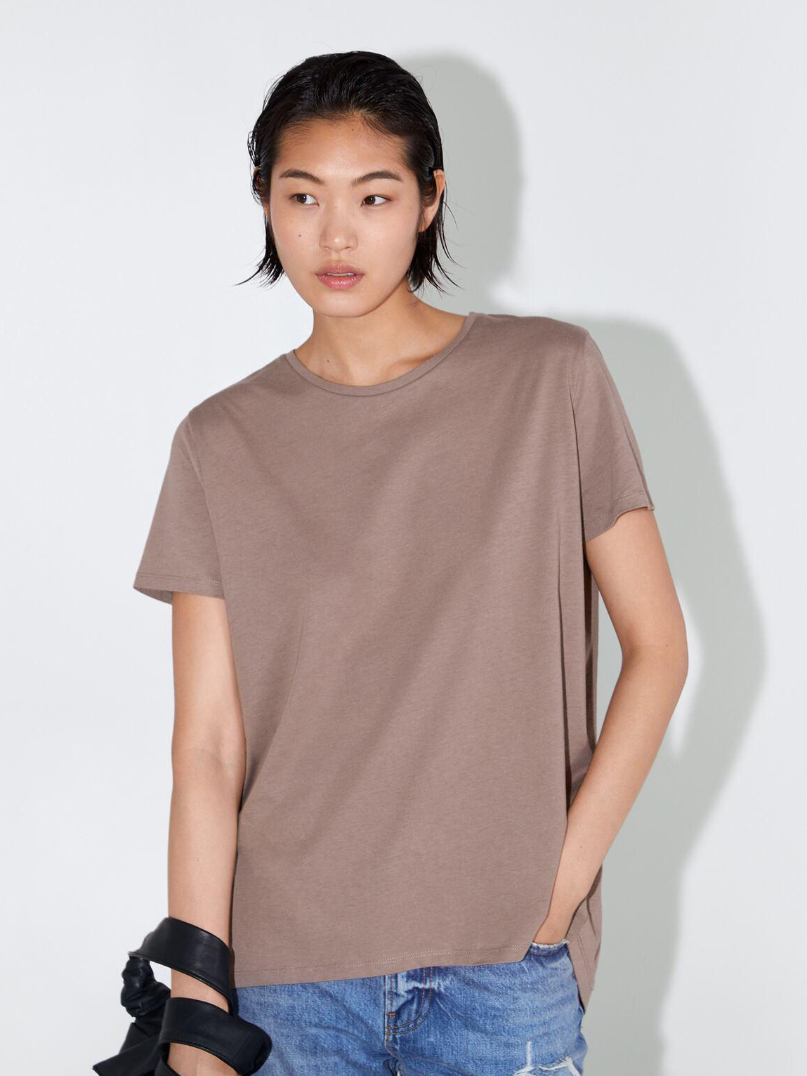 

Футболка Zara 4174025737-ACXI XL Темно-бежевая