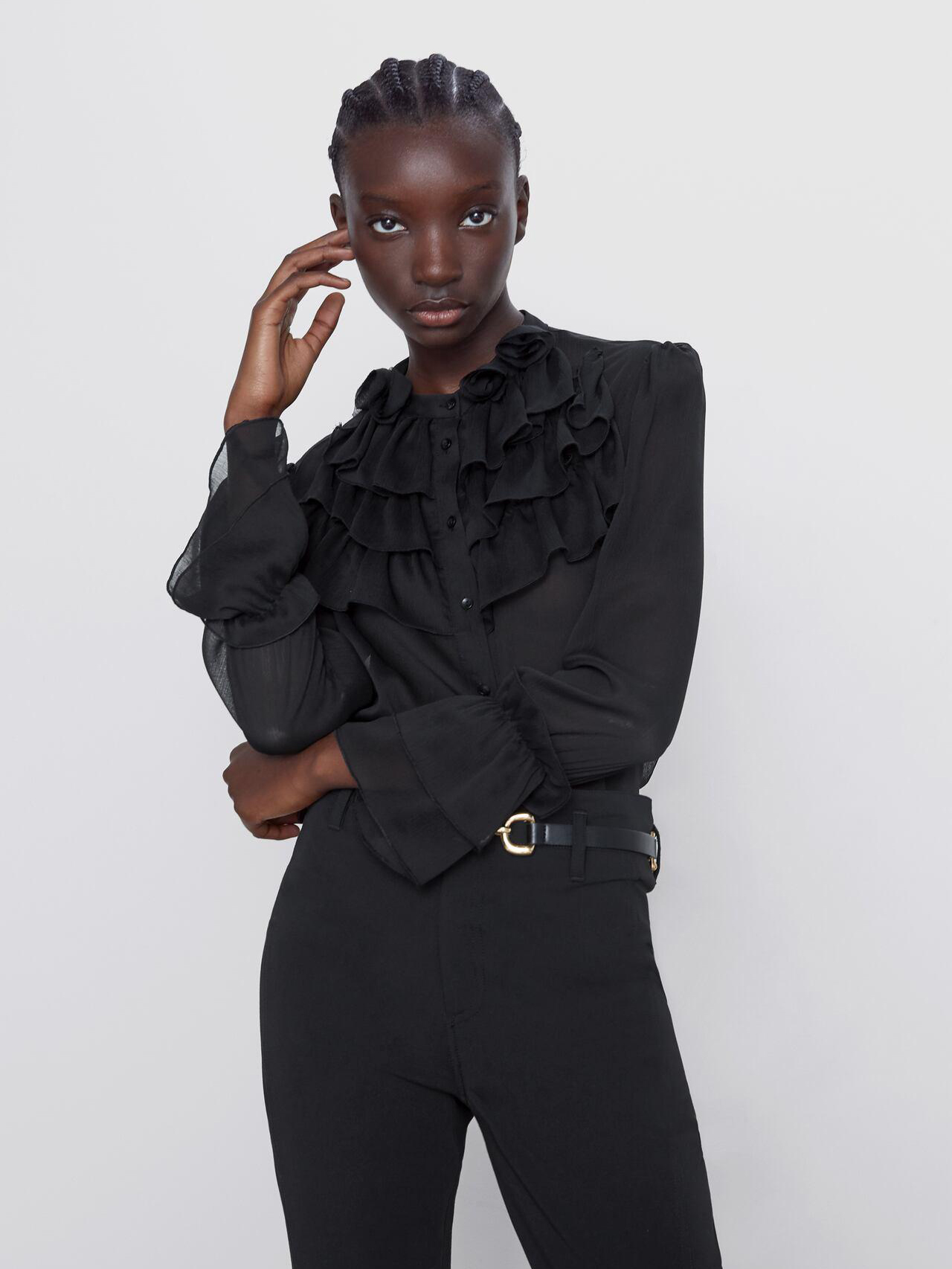 

Блузка Zara 3666194800-AAAD M Черная