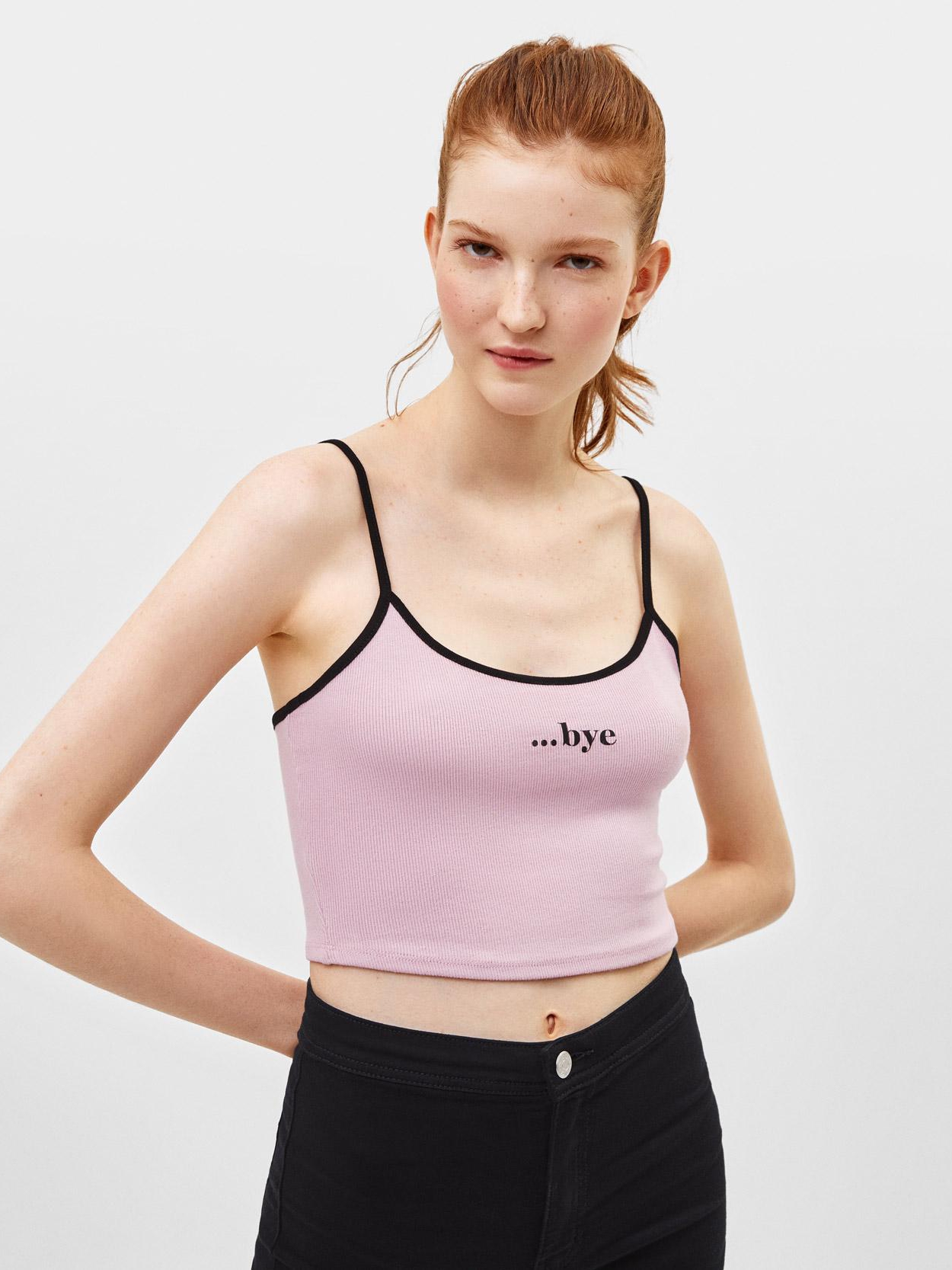 

Топ Bershka 3408880676-ACCR L Розовый с черным