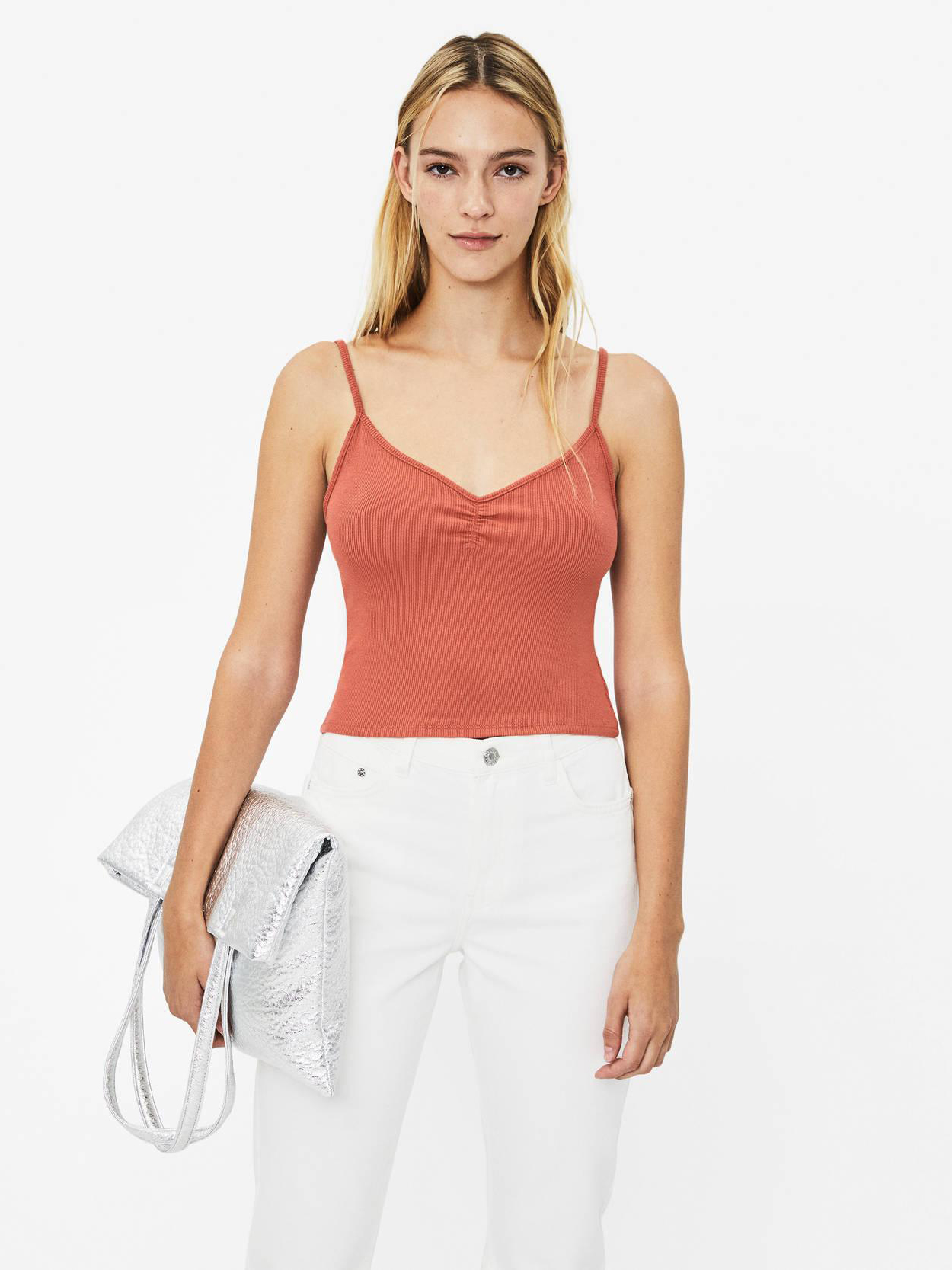 

Топ Bershka 3194900759-AFGN M Кирпичный