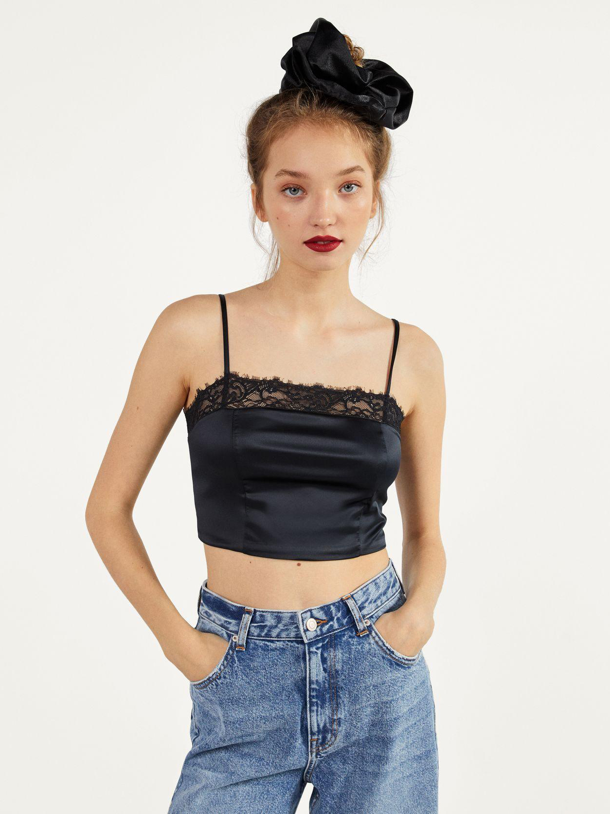 

Топ Bershka 3083810800-AAAD XS Черный