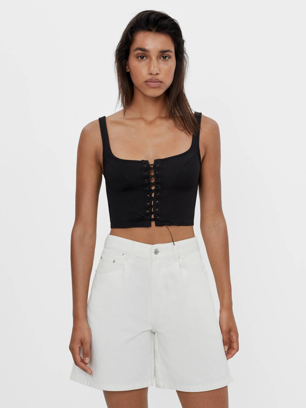 

Топ Bershka 3032381800-AAAD S Черный