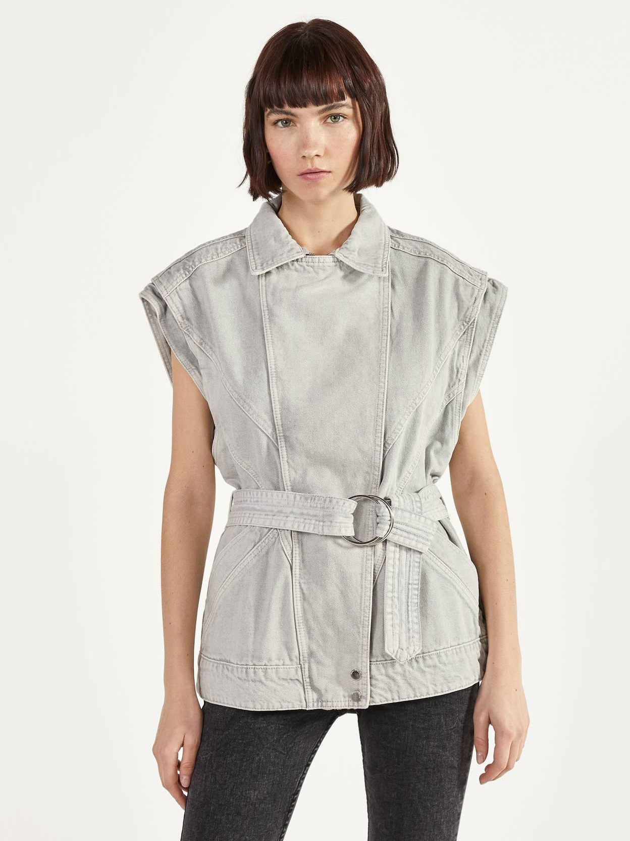 

Жилет Bershka 2866019802-ACWW XS-S Светло-серый