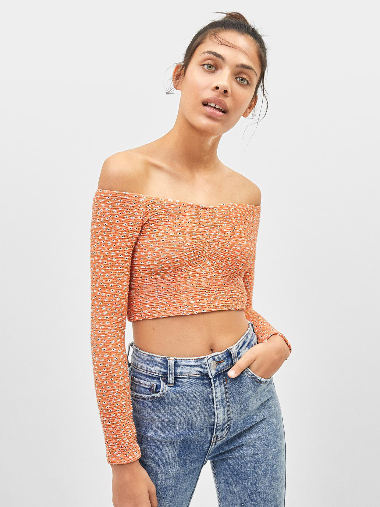 

Топ Bershka 2430813643-AENN XS Оранжевый