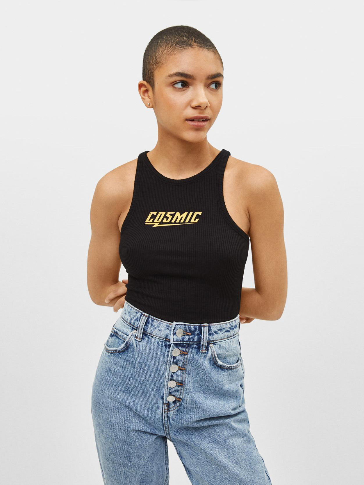 

Топ Bershka 2220900800-AAPU L Черный