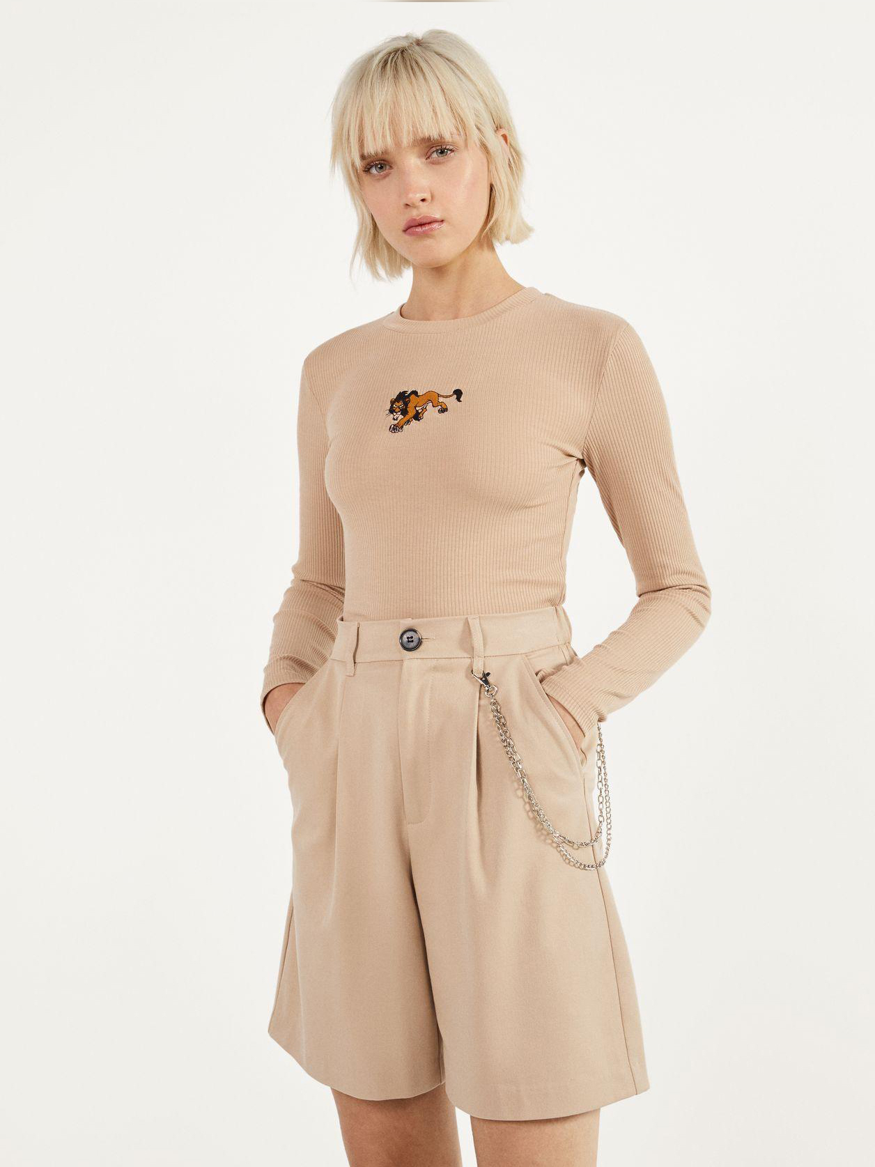 

Лонгслив Bershka 2211813742-AFDS M Какао
