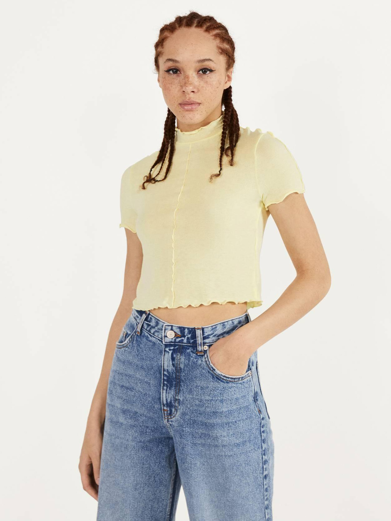 

Топ Bershka 2196326320-AFGB L Бледно-салатовый