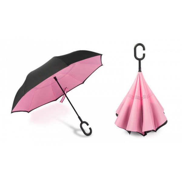 

Up-brella Зонт Наоборот - Зонт Обратного Сложения черный/розовый tro