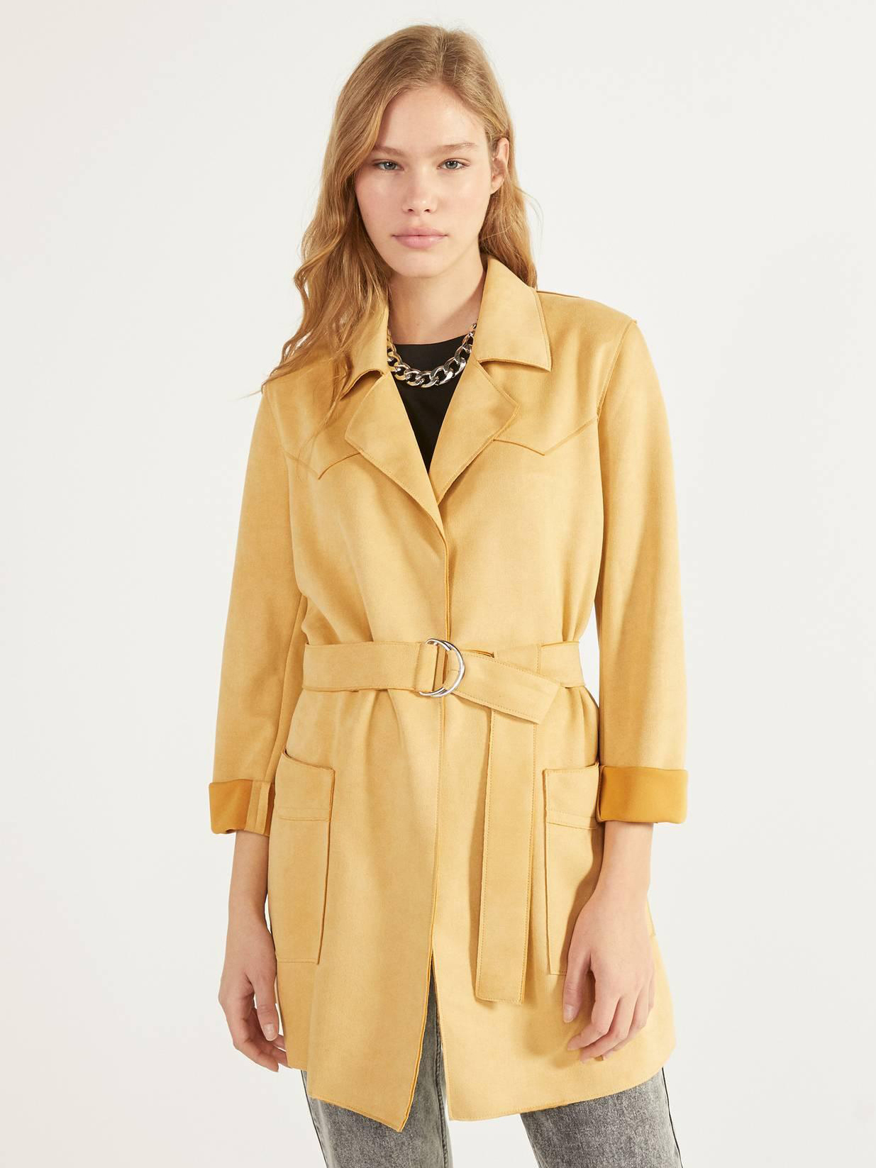 

Пиджак Bershka 1357602314-ACTQ XS Бежевый