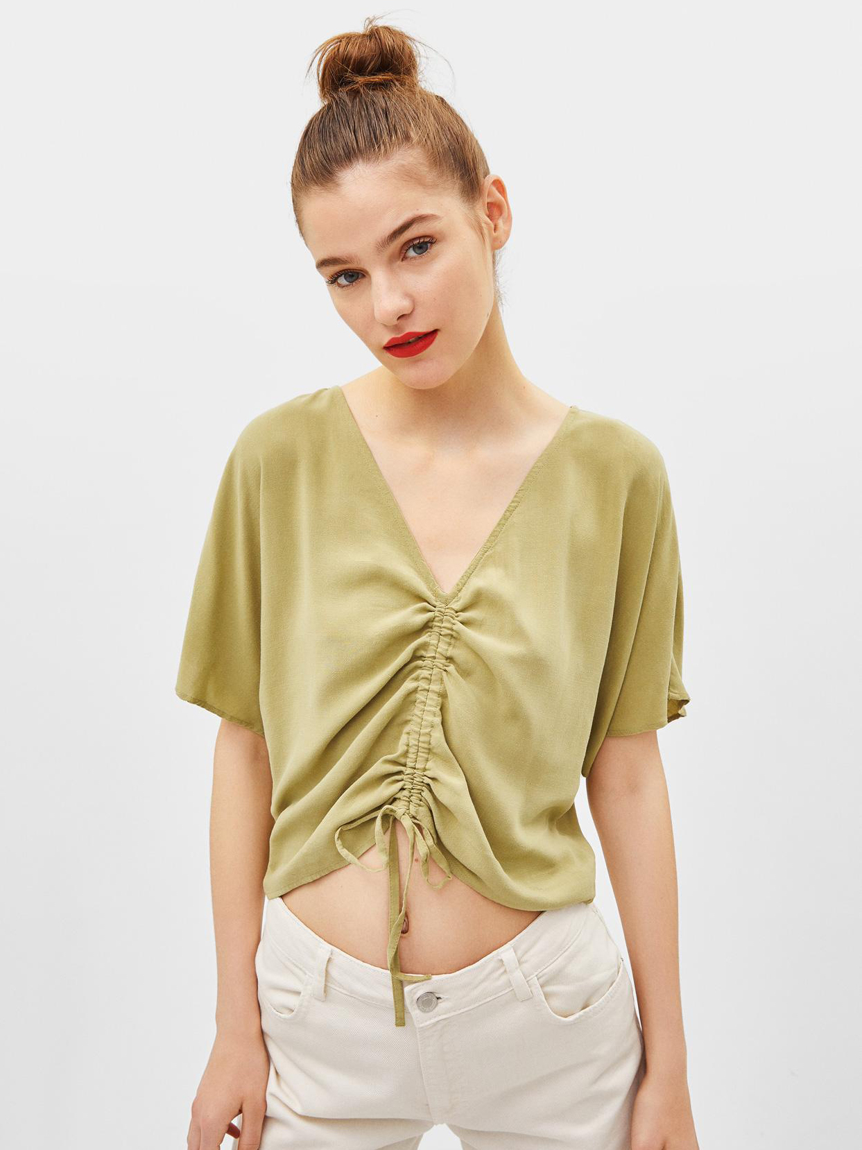 

Топ Bershka 0915494506-ACUB L Бледно-зеленый