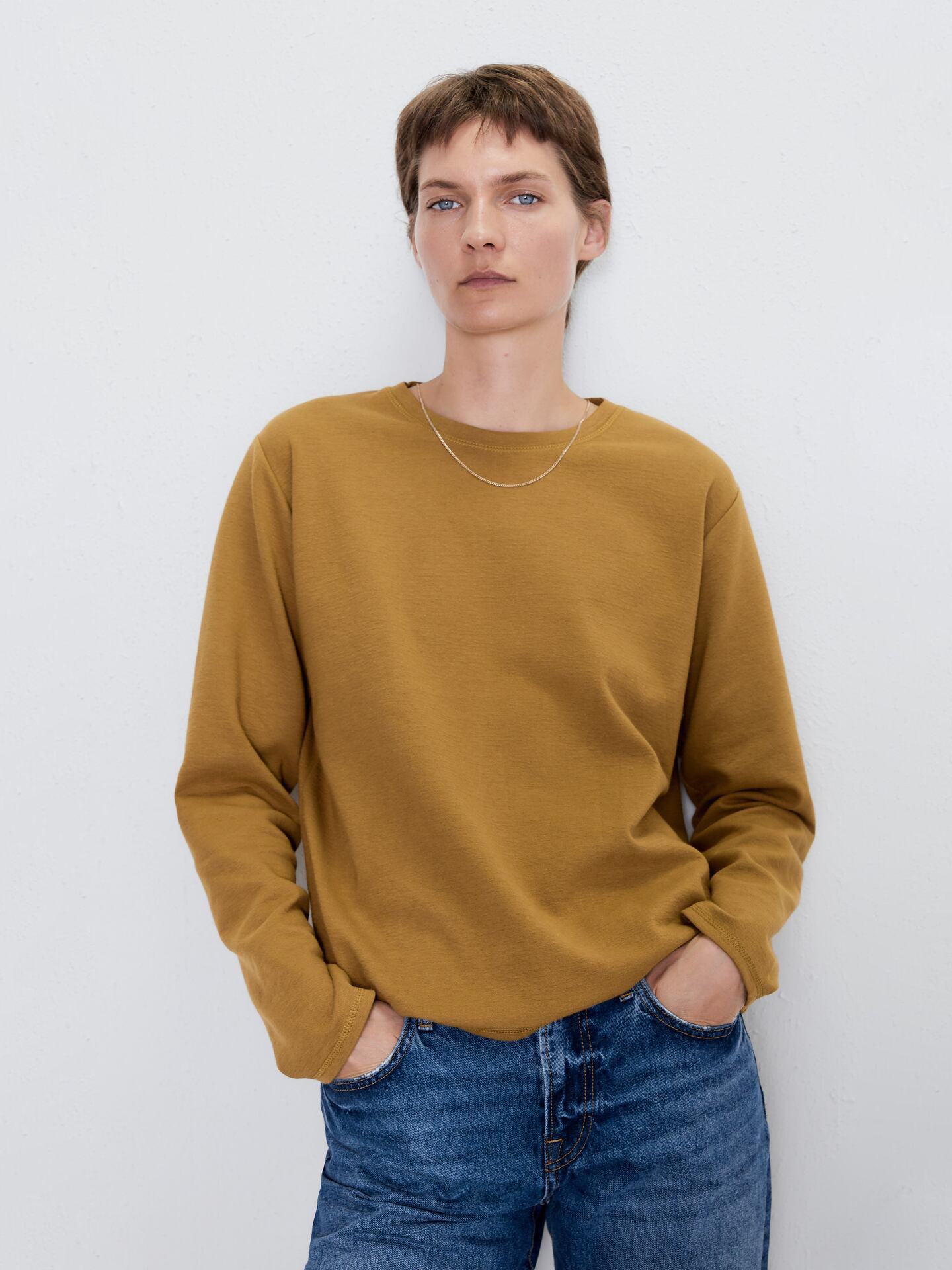 

Лонгслив Zara 0858634305-ACSC M Горчичный