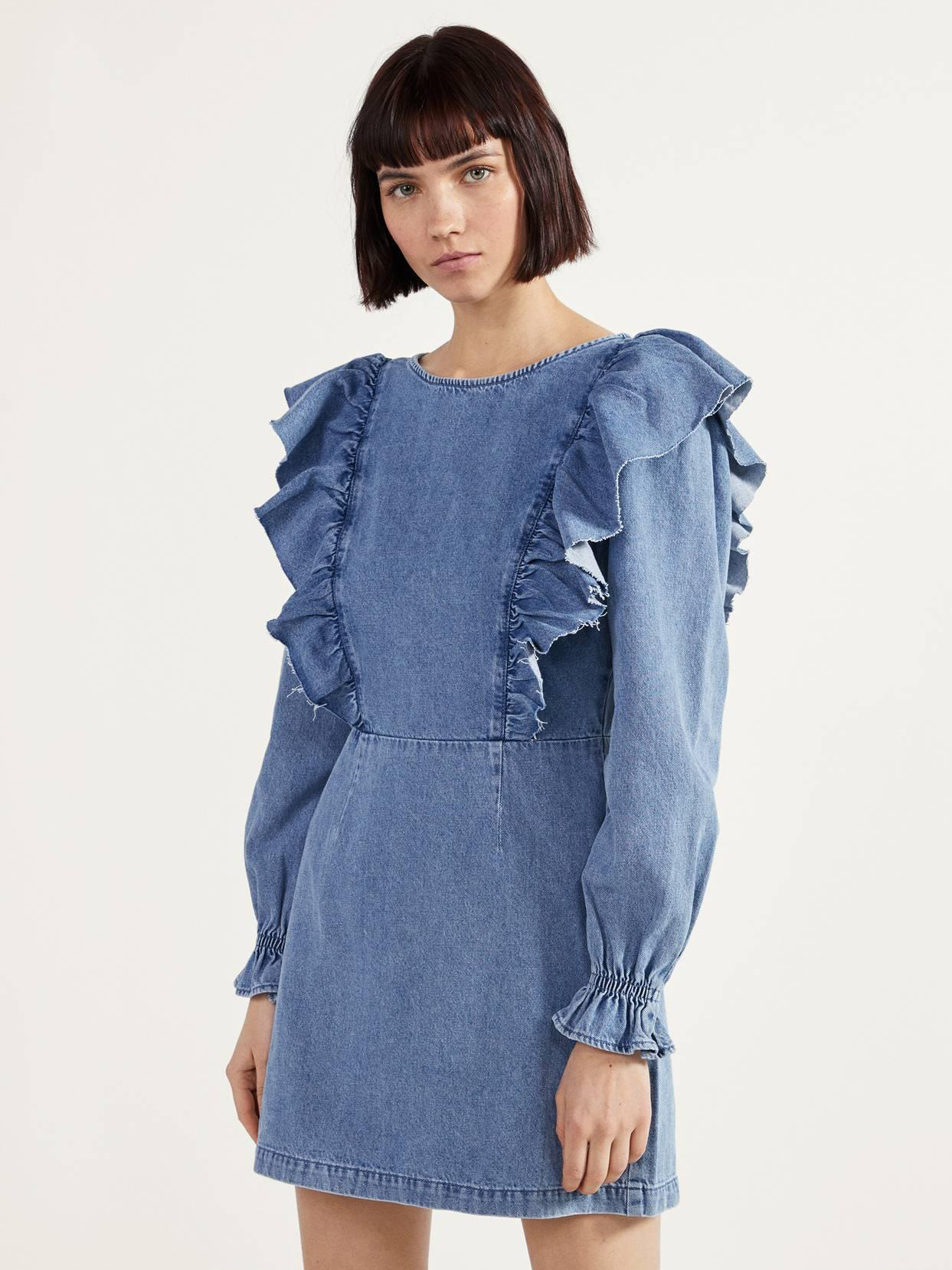 

Джинсовое платье Bershka 0436388428-ACXD XS Синее