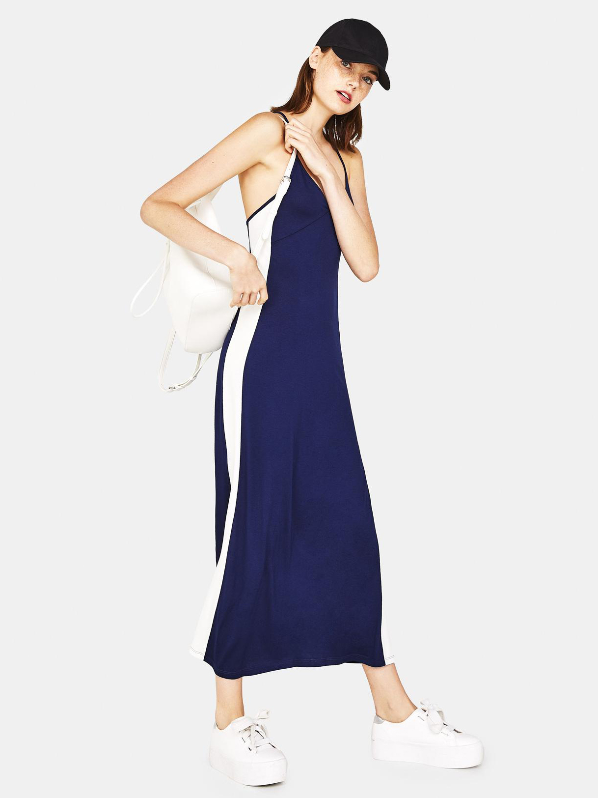 

Платье Bershka 0404326400-ABCU S Синее с белым