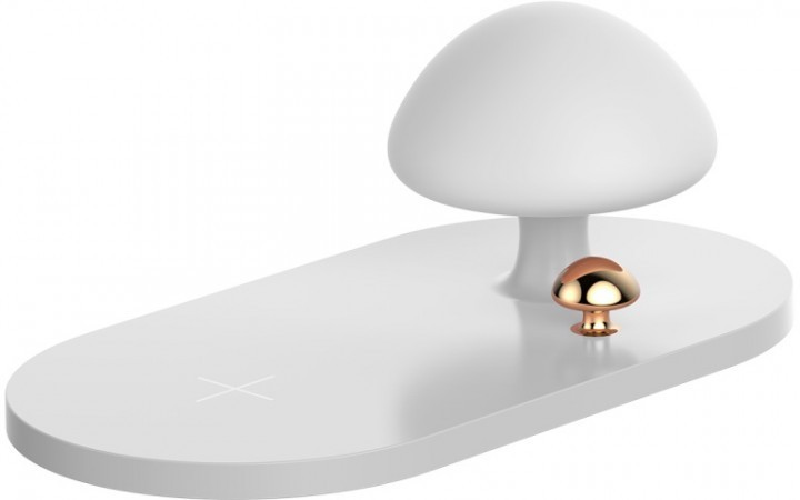 

Беспроводная зарядка с ночником Baseus Mushroom Lamp Desktop Wireless Charger