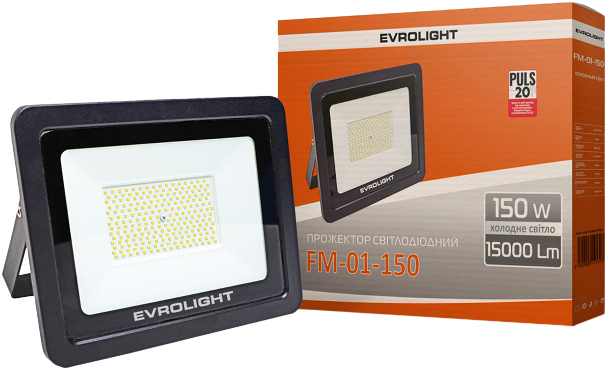 

Прожектор светодиодный EVROLIGHT 150W 6400K 15000 Lm FM-01-150 (57064)