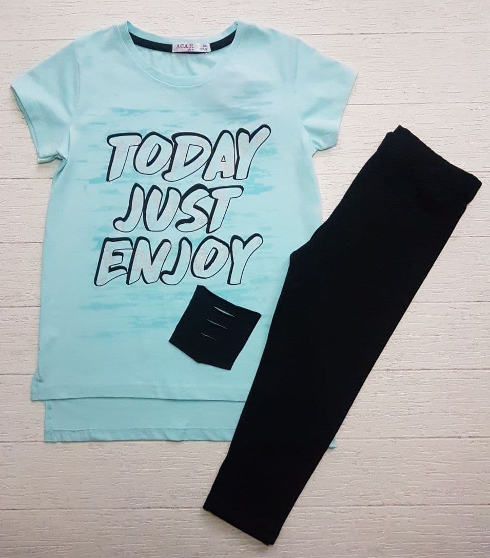 

Костюм (футболка + капрі) ACAR м'ятний з чорним 5151-04-152