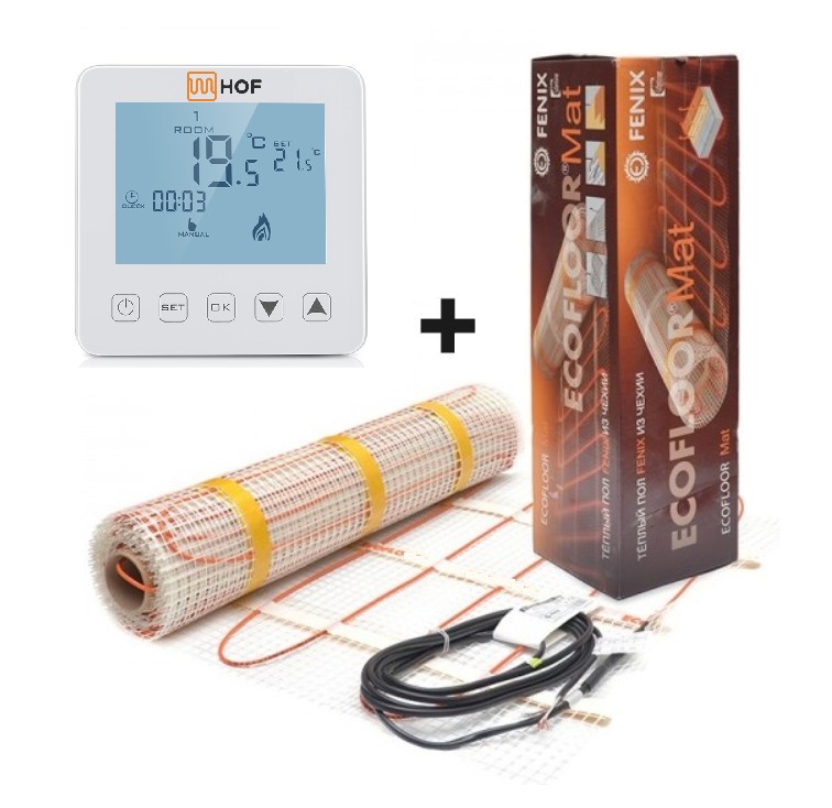 

Теплый пол Fenix нагревательный мат двухжильный LDTS160/260Ват/1.6 м²+ терморегулятор HOF sen