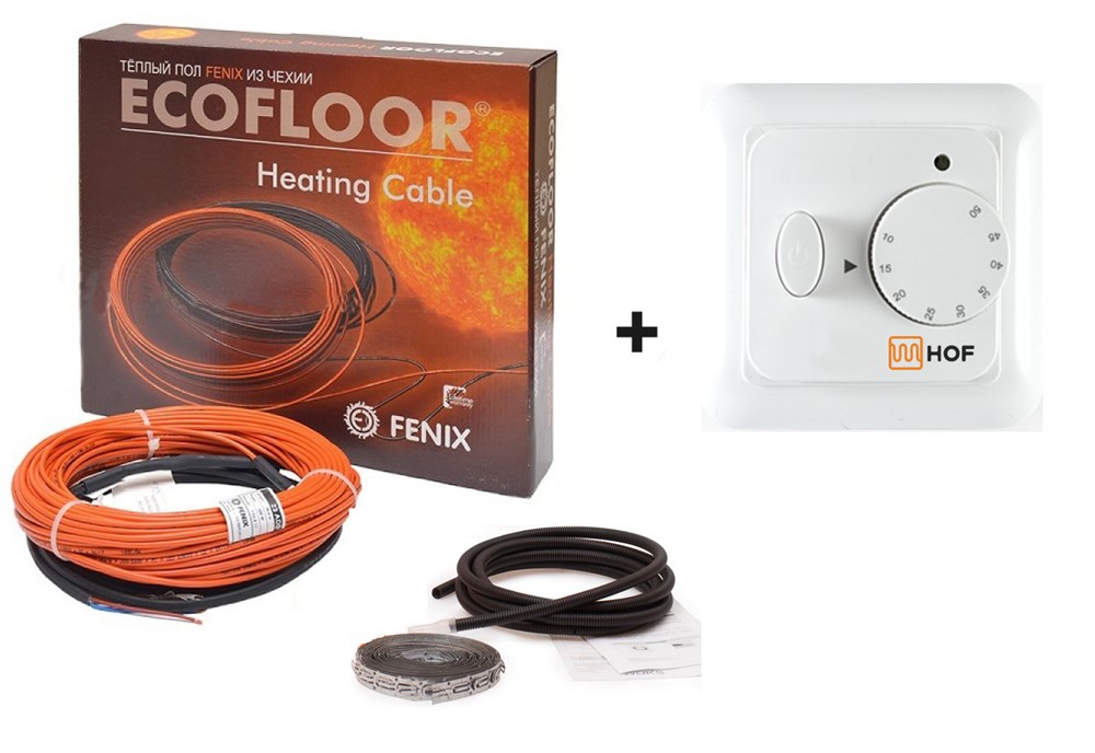 

Теплый пол Fenix двухжильный кабель ADSV 18Вт/м 260 Вт (14.5м) 1.2 м² - 1.7м² + терморегулятор HOF 320