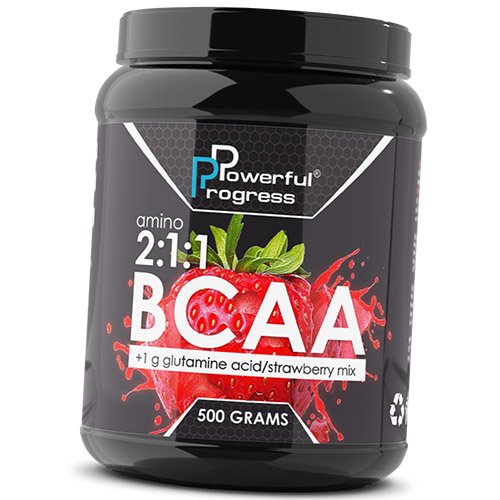 

ВСАА с Глютамином, Amino BCAA 2:1:1, Powerful Progress 500г Клубника (28401001)