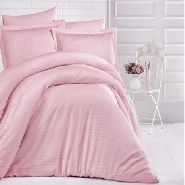 

Постельное белье Clasy Sateen Strip 160*220 Pudra, Турция Код 8717