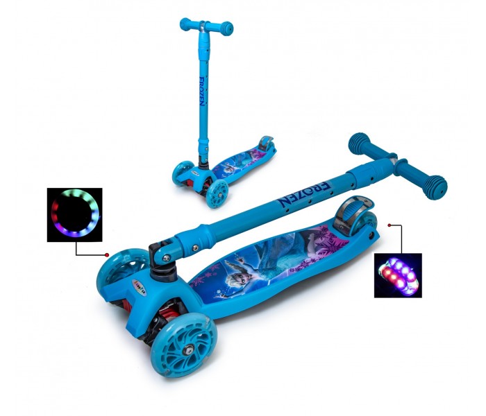 

Самокат Maxi Scooter Disney Frozen с наклоном руля и складная ручка, все колеса светятся