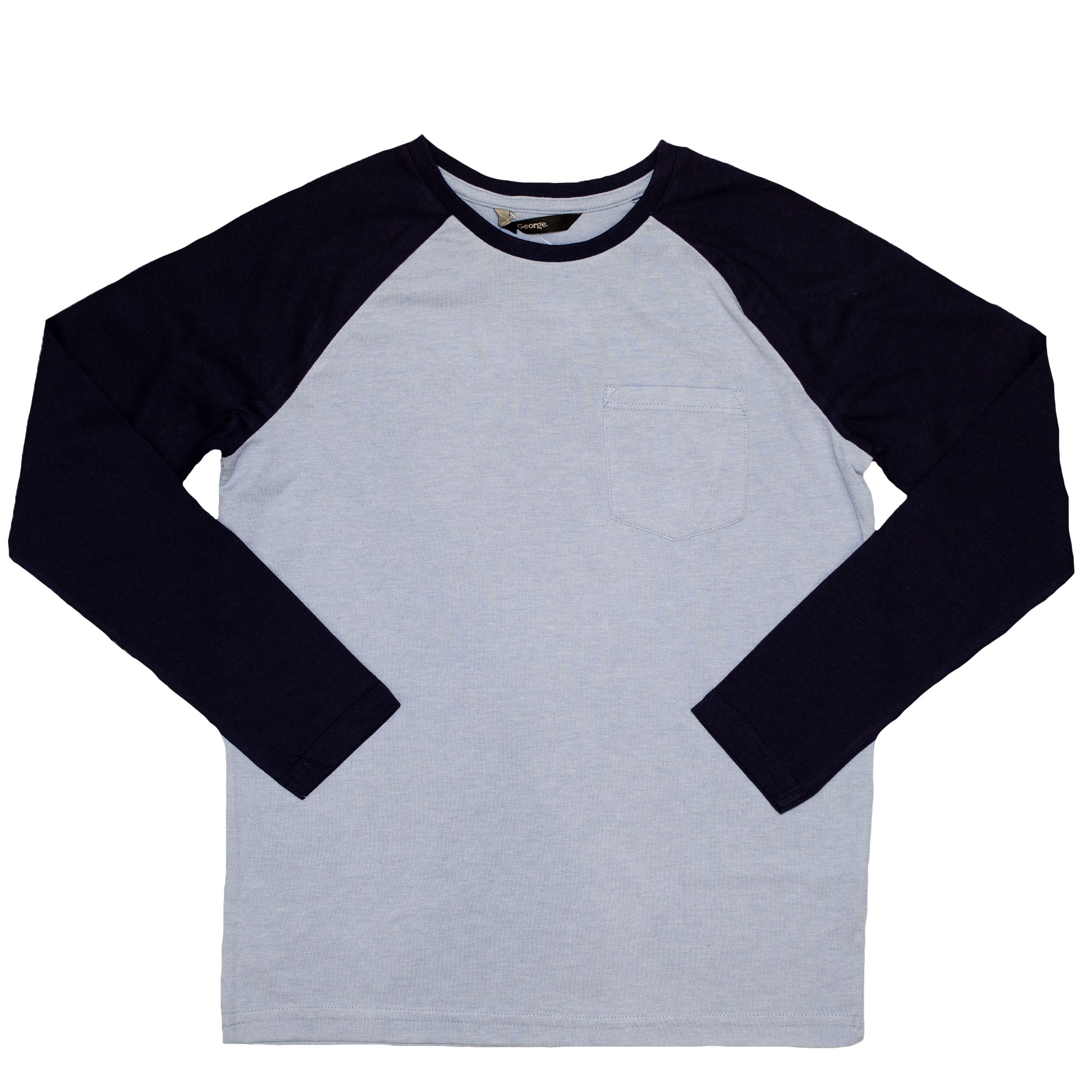 

Футболка с длинным рукавом для мальчика ( 1 шт.) George голубого цвета с тёмно-синими рукавами 11-12 лет (146-152см) 1818