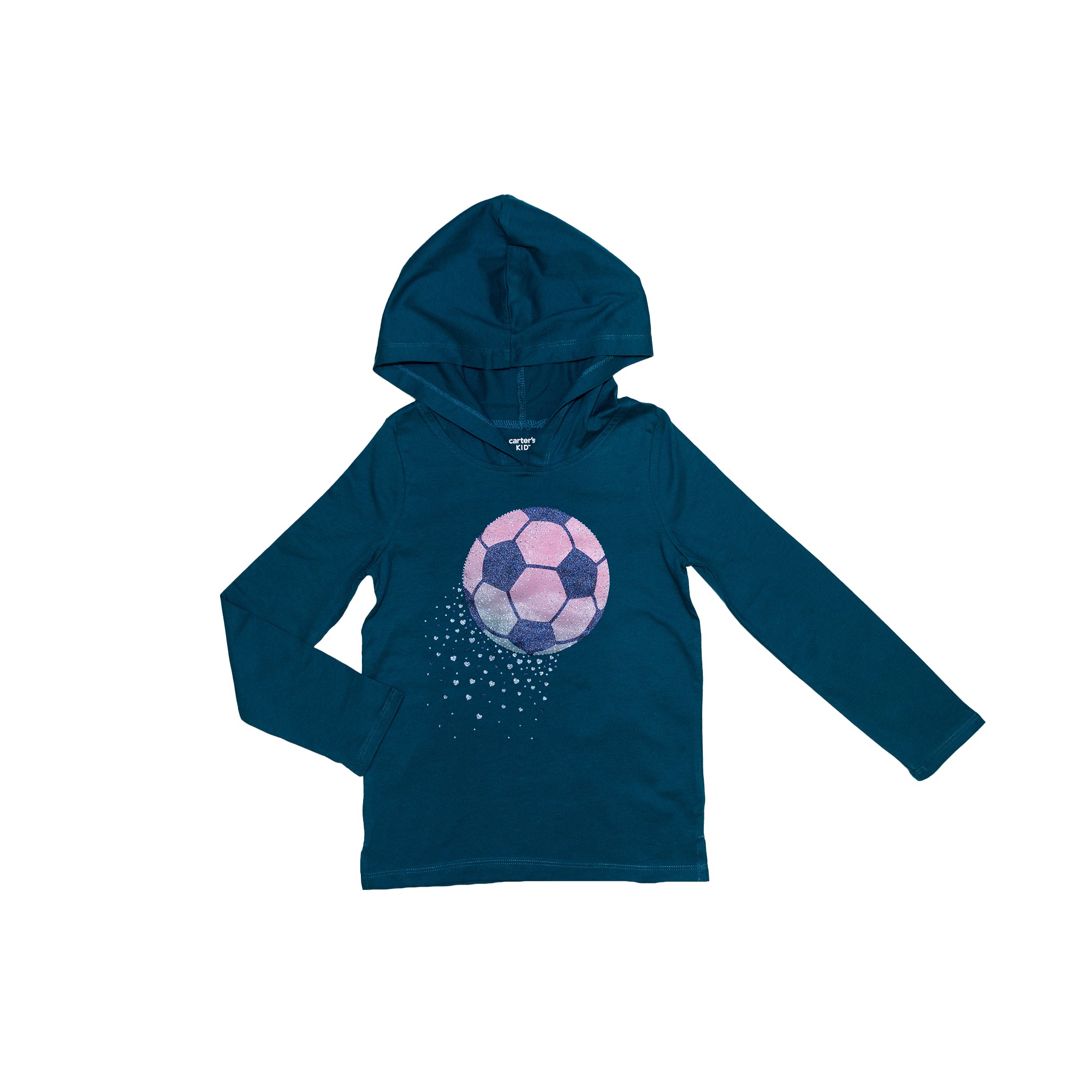 

Худи для девочки ( 1 шт ) Carter's бирюзового цвета с мячом и разрезами по бокам 10 лет (137-142см) 1809