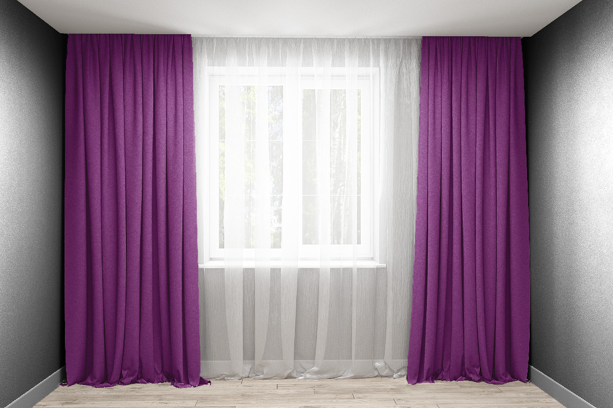 

Комплект штор Декорин Микровелюр 300x275 см Сливовых 2 шт