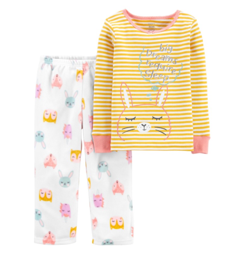 

Пижама Carter's для девочки комбинированная 2-Piece Bunny Fleece PJs 98 см