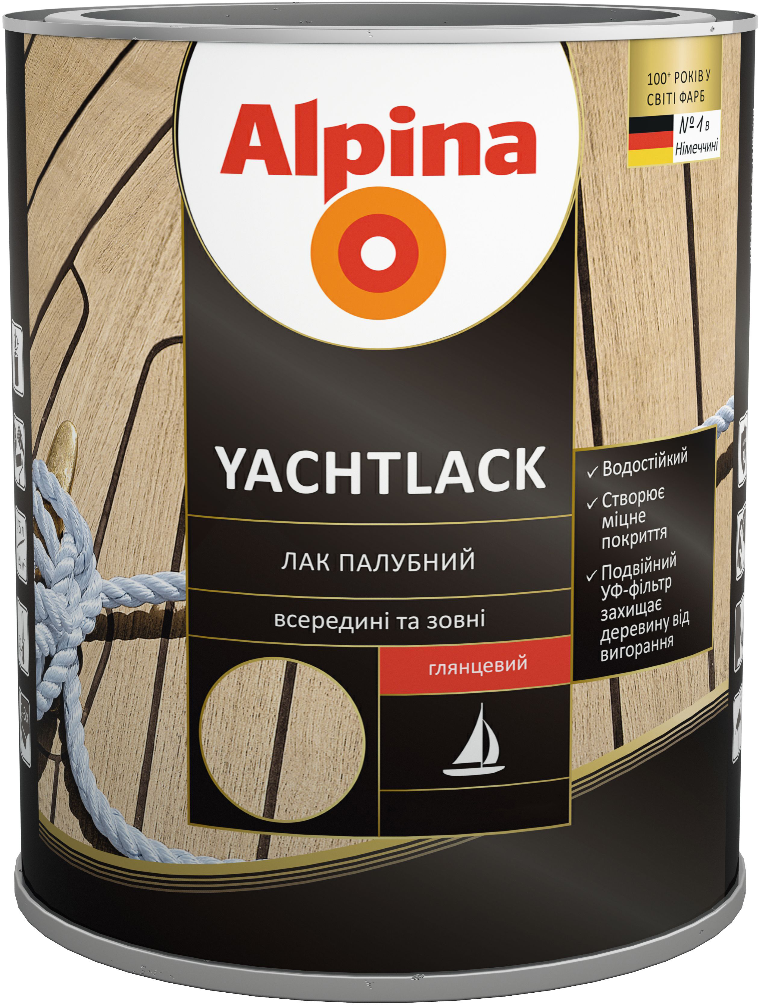 

Комплект 1+1 Alpina YACHTLACK глянцевый 2.5 л Прозрачный (948201049)