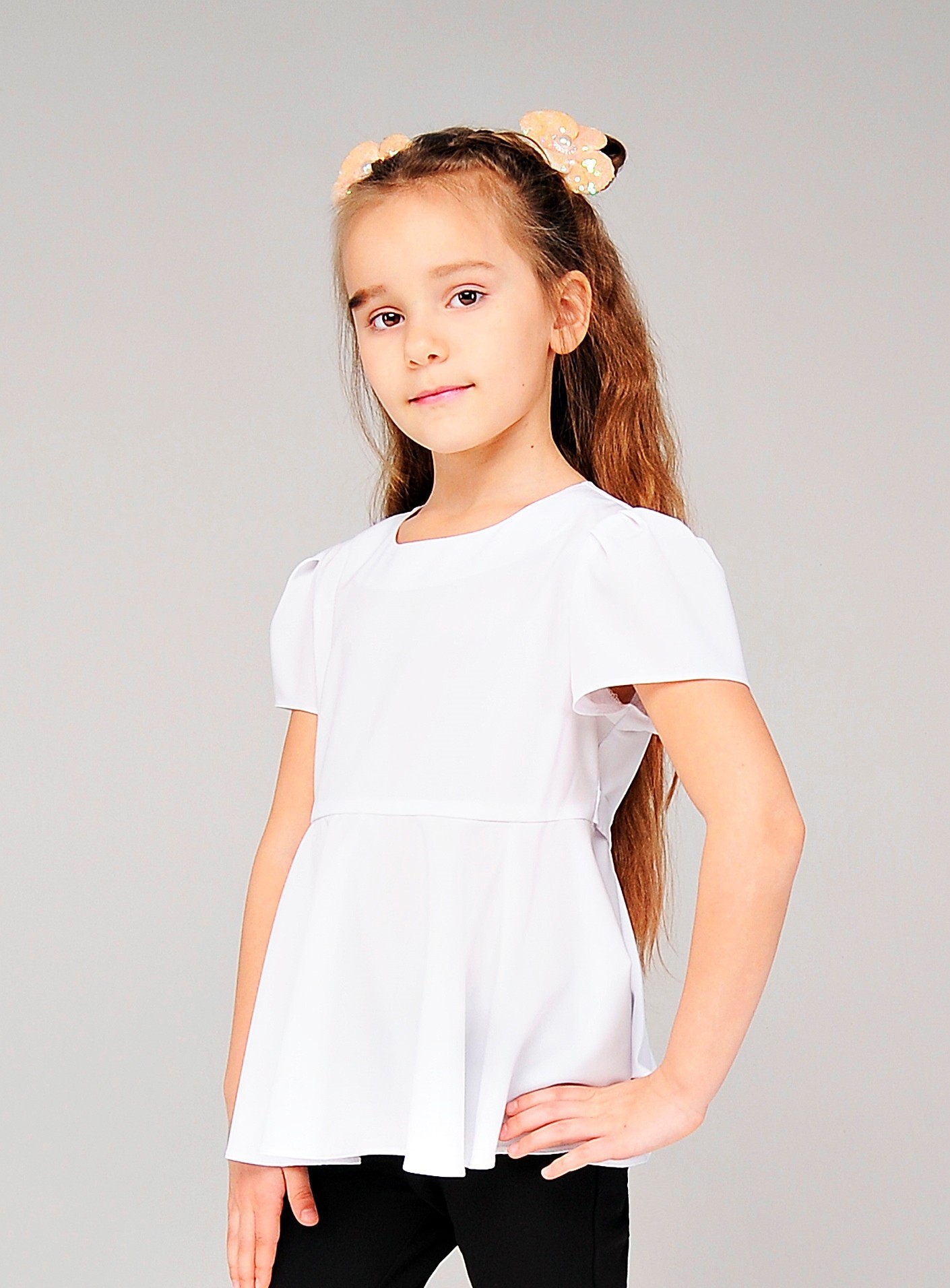 

Блуза для девочки ДШФ120 DM SASHKA белая 128р.