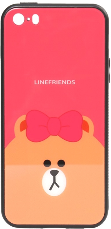 

Панель TOTO Cartoon Print Glass Case для Apple iPhone SE/5s/5 Line friends Brown