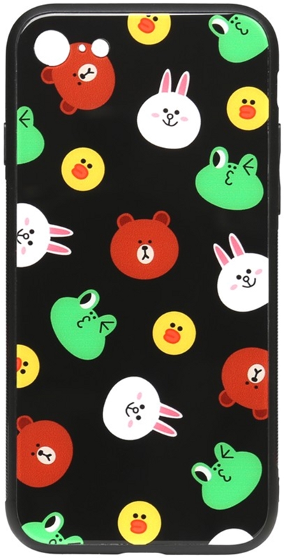

Панель TOTO Cartoon Print Glass Case для Apple iPhone 7/8 Line friends Black