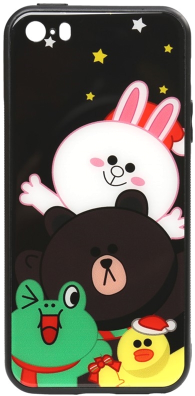 

Панель TOTO Cartoon Print Glass Case для Apple iPhone SE/5s/5 Line friends all about