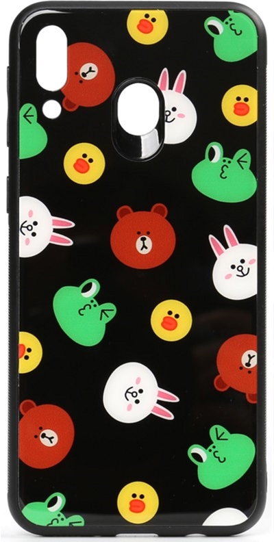 

Панель TOTO Cartoon Print Glass Case для Samsung Galaxy M20 Line friends Black