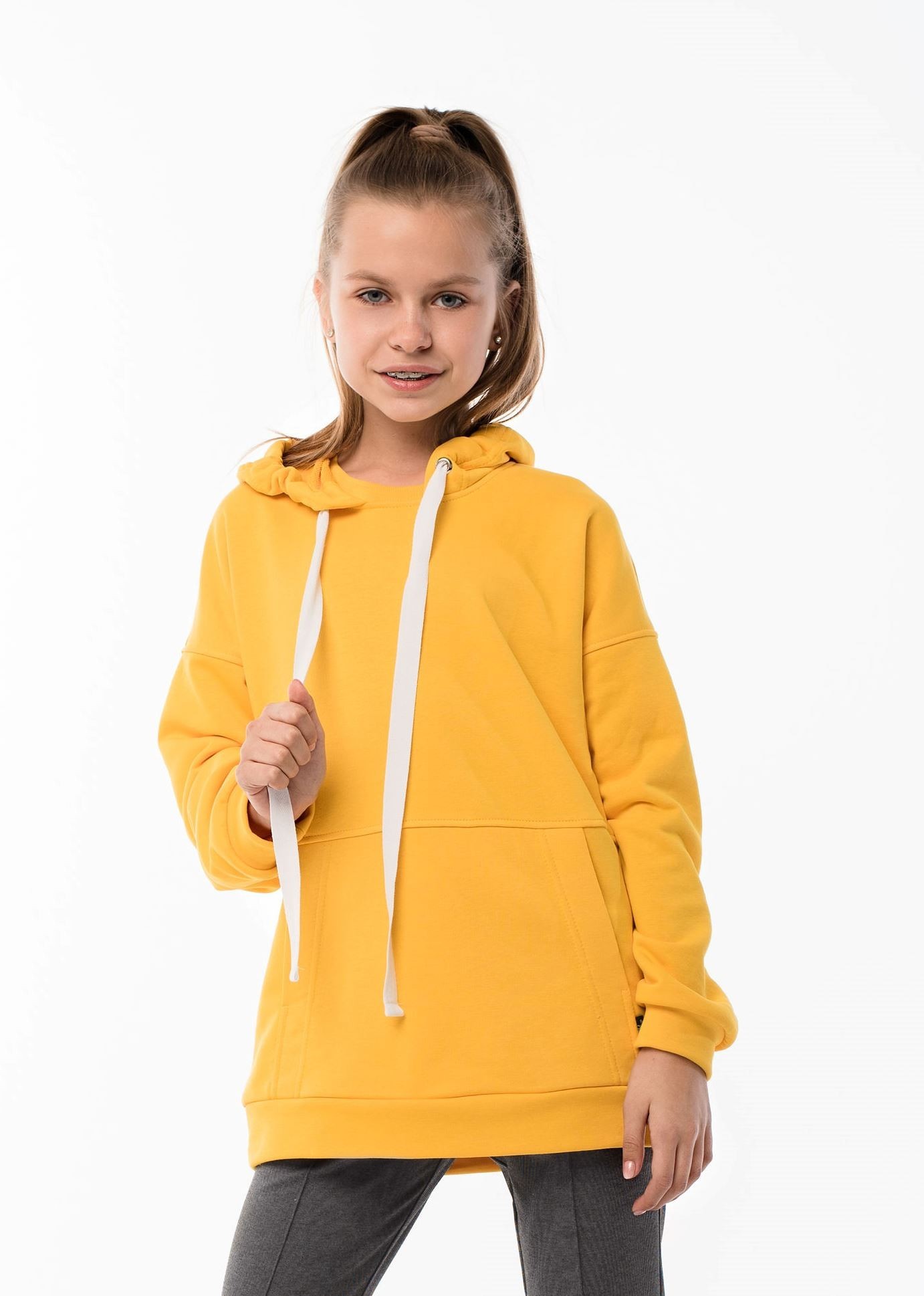 

Худи для девочки OVERSIZE желтое ТШФ-157 DM SASHKA 158р.