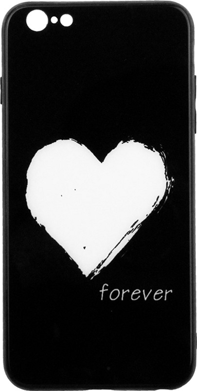 

Панель TOTO Glass Fashionable Case для Apple iPhone 6 Plus/6s Plus White Heart on Black