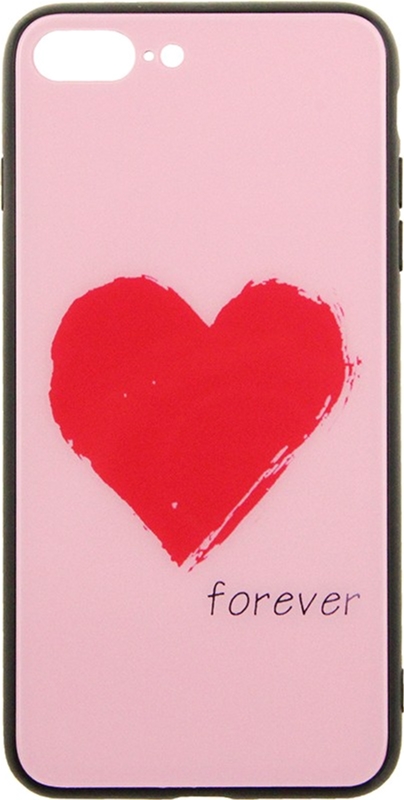 

Панель TOTO Glass Fashionable Case для Apple iPhone 7 Plus/8 Plus Red Heart on Pink