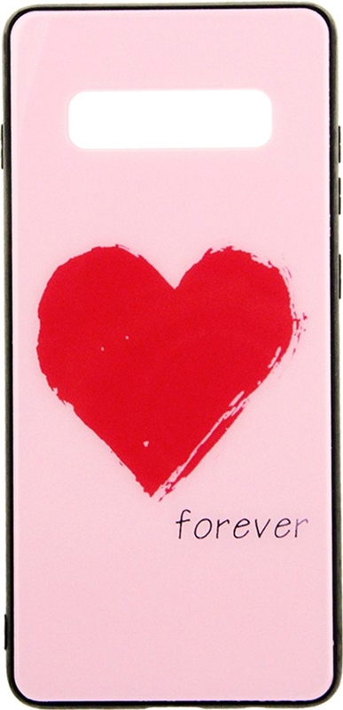 

Панель TOTO Glass Fashionable Case для Samsung Galaxy S10+ Red Heart on Pink