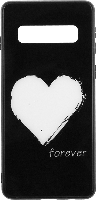 

Панель TOTO Glass Fashionable Case для Samsung Galaxy S10 White Heart on Black