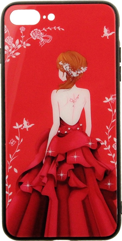 

Панель TOTO Glass Fashionable Case для Apple iPhone 7 Plus/8 Plus Red Dress Girl