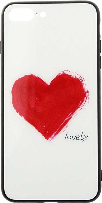 

Панель TOTO Glass Fashionable Case для Apple iPhone 7 Plus/8 Plus Red Heart on White